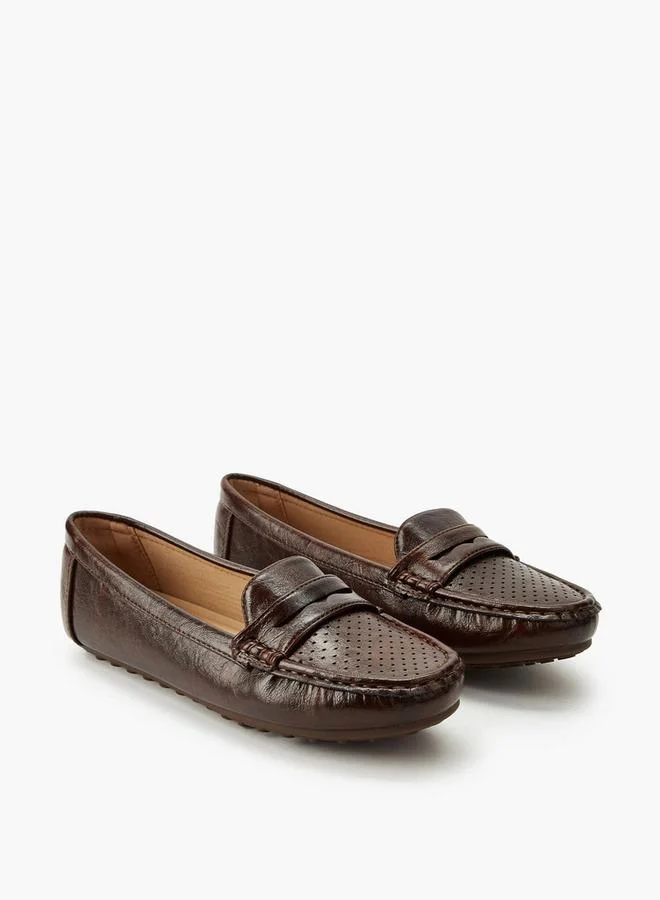 Le Confort Women Perforated Detail Pebble Sole Loafers