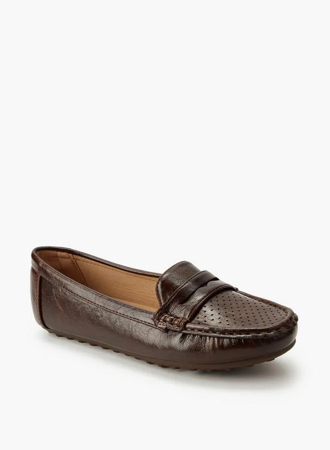 Le Confort Women Perforated Detail Pebble Sole Loafers