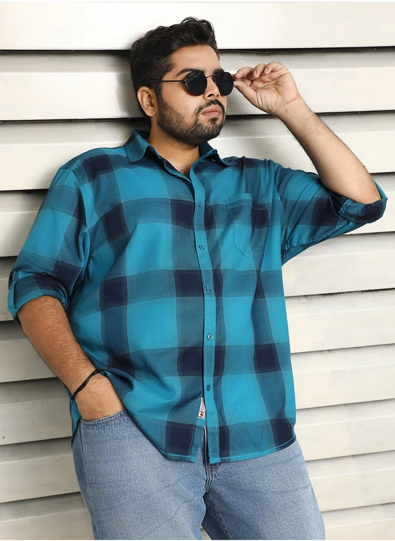 هاي ستار Checked Regular Fit Casual Shirt for Men