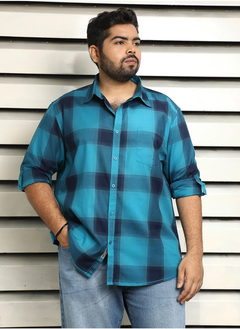 هاي ستار Checked Regular Fit Casual Shirt for Men