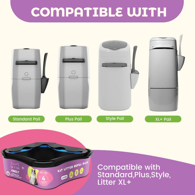 Kingly Premium Cat Litter Refill Bags |Jumbo 28FT 8-Pack | Lasts Up to 32 Months | 8 Cartridges for Superior Odor Control - Image 4