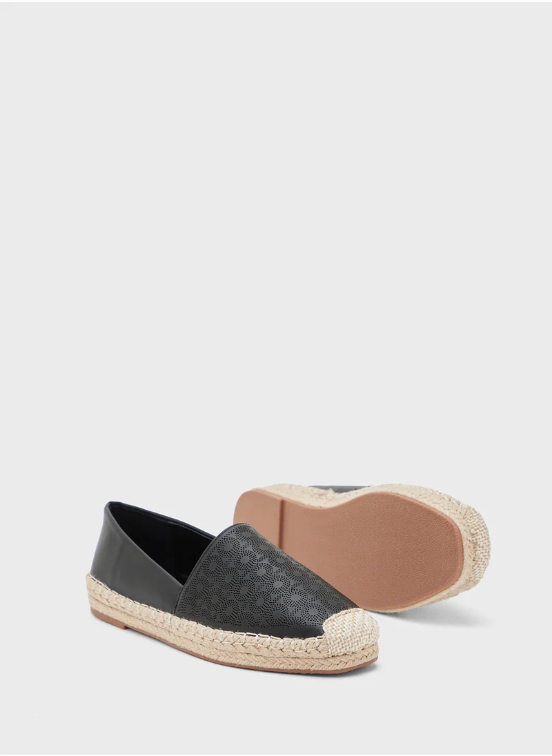 Ginger Monogram Laser Cut Espadrille