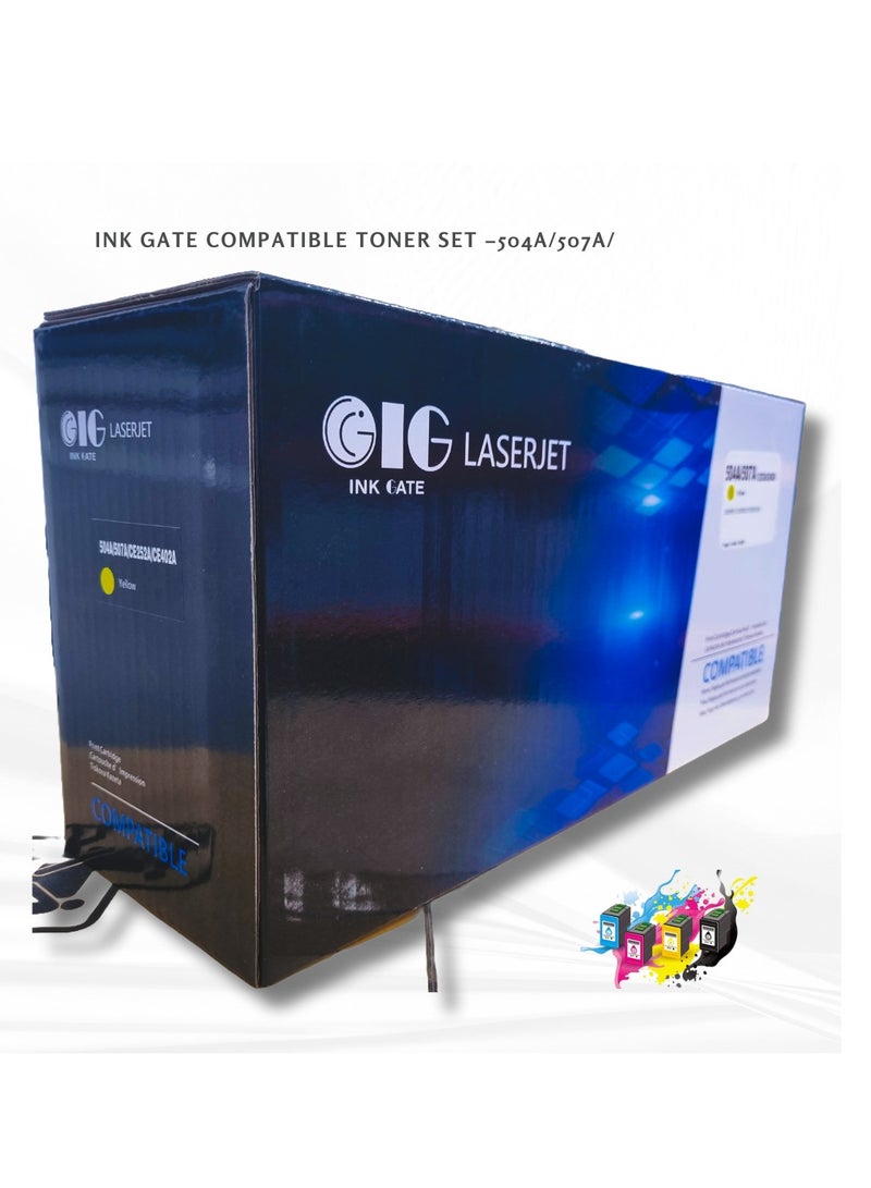 IG Compatible CE252A / 504A / 507A Yellow Toner Cartridge – For HP CP3525, CM3530, M551, M575 Series – Up to 6,000 Pages - Image 1