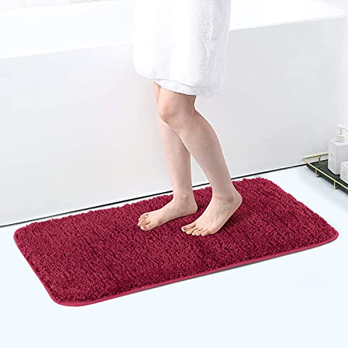 Spread Spain® Microfiber Anti Skid & Super Absorbent Ultra Soft Bathmat and Shaggy Floor Mats, Non-Slip, Rug for Home, Kitchen and Bathroom, 40x60 cm (Maroon) - Image 1