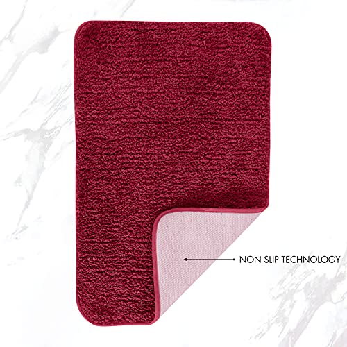 Spread Spain® Microfiber Anti Skid & Super Absorbent Ultra Soft Bathmat and Shaggy Floor Mats, Non-Slip, Rug for Home, Kitchen and Bathroom, 40x60 cm (Maroon) - Image 3