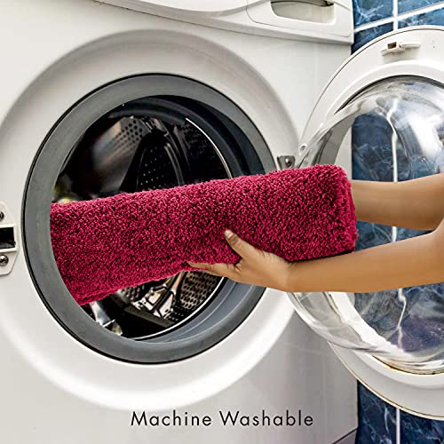 Spread Spain® Microfiber Anti Skid & Super Absorbent Ultra Soft Bathmat and Shaggy Floor Mats, Non-Slip, Rug for Home, Kitchen and Bathroom, 40x60 cm (Maroon) - Image 4