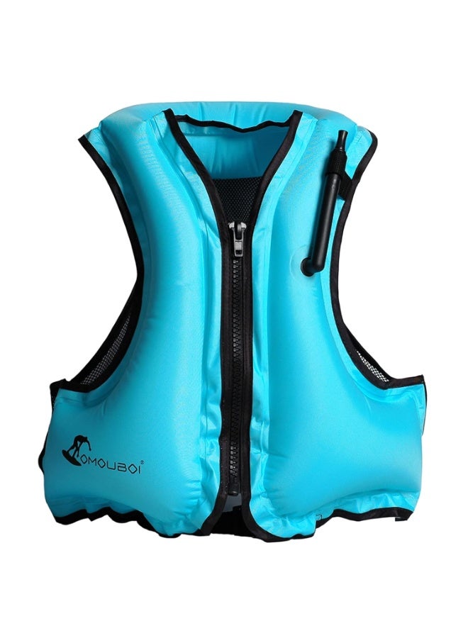 سترة نجاة قابلة للنفخ للبالغين - سترة غطس وسباحة مزودة بصمام صافرة وسحاب إغلاق وشبكة خلفية - جهاز عائم خفيف الوزن للرياضات المائية وركوب الأمواج والانجراف - Image 1