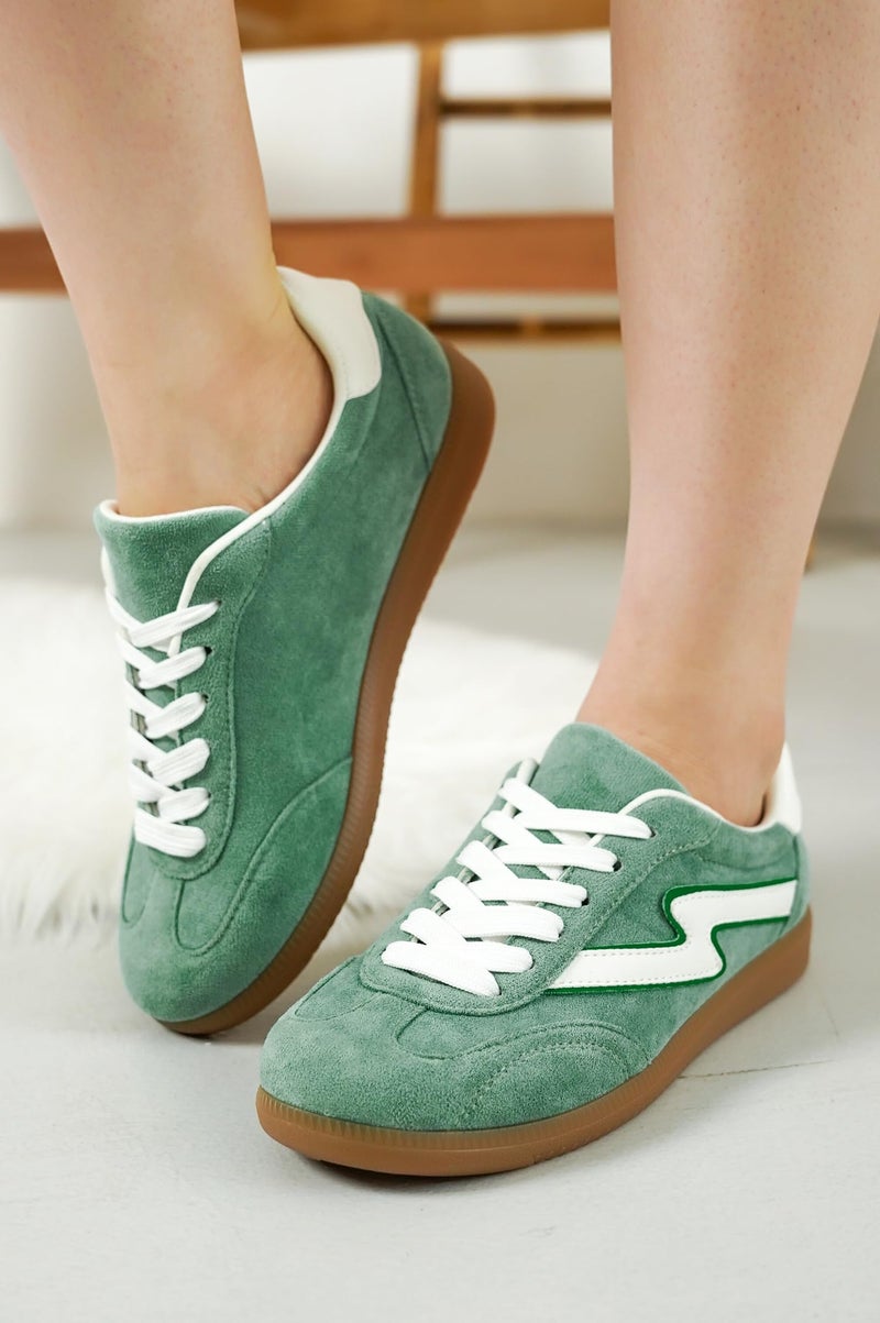 Project Cloud Fashion Sneakers for Women 2026 - Lace-Up Shoes Trendy Women Sneakers with Memory Foam Insole Women's Fashion Sneakers Non-Slip Womens Shoes (Irita, Green Multi, 6) - Image 2