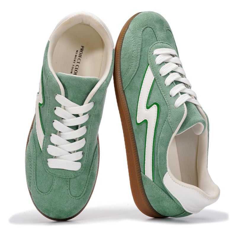 Project Cloud Fashion Sneakers for Women 2026 - Lace-Up Shoes Trendy Women Sneakers with Memory Foam Insole Women's Fashion Sneakers Non-Slip Womens Shoes (Irita, Green Multi, 6) - Image 1