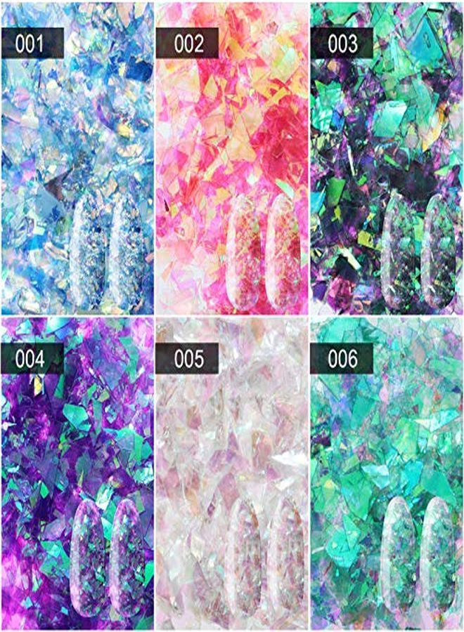 Maitys Mermaid Nail Sequins Holographic Glitters Chunky Iridescent Flakes Colorful Fluorescent Glass Paper Iridescent Flakes Sticker For Face Eyes Body Hair Nail Art Decoration (12) - Image 2