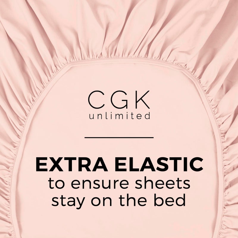 CGK Unlimited CGK Unlimited Cal King Size Fitted Bed Sheet - Hotel Luxury Only - Fits Mattress Up to 16 - Extra Soft  Wrinkle Free  Breathable - Bottom Fitted Sheet - 32 - Lavender Pink  - Image 4