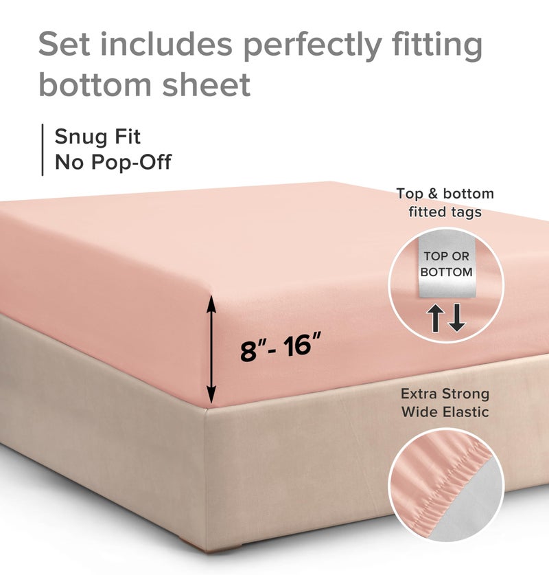 CGK Unlimited CGK Unlimited Cal King Size Fitted Bed Sheet - Hotel Luxury Only - Fits Mattress Up to 16 - Extra Soft  Wrinkle Free  Breathable - Bottom Fitted Sheet - 32 - Lavender Pink  - Image 3