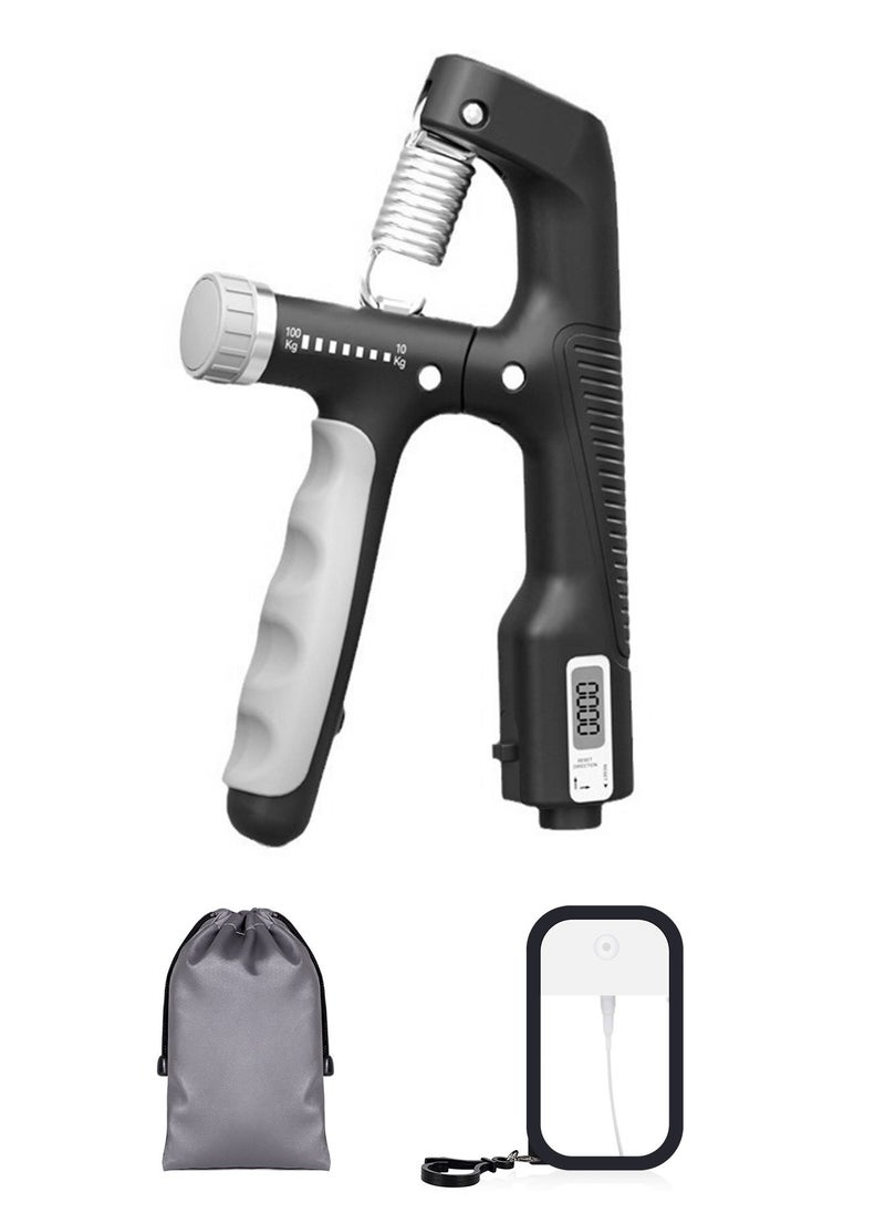 Syarme Hand Grip Strengthener, Electronic Counting hand Grips Workout, Forearm Grip Adjustable Resistance 5-60KG Hand Gripper, Finger Hand Grip Strength Exerciser for Muscle Building and Injury Recovery  - Image 1