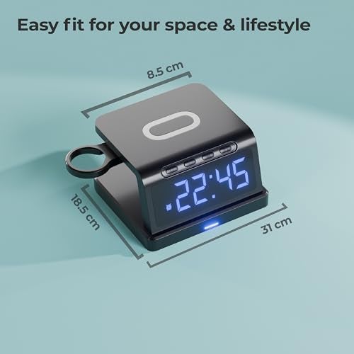 Lifelong Wireless Charging Alarm Clock with Phone Stand | Fast Wireless Charger for All Compatible Smartphones|LED Digital Display with Adjustable Brightness|Dual USB Ports & Smart Nightstand Desk Use - Image 4