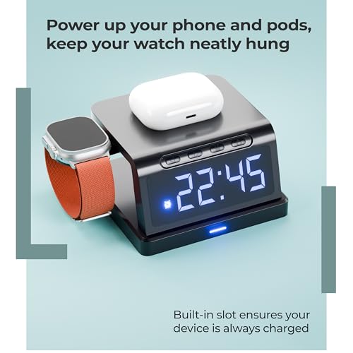 Lifelong Wireless Charging Alarm Clock with Phone Stand | Fast Wireless Charger for All Compatible Smartphones|LED Digital Display with Adjustable Brightness|Dual USB Ports & Smart Nightstand Desk Use - Image 3