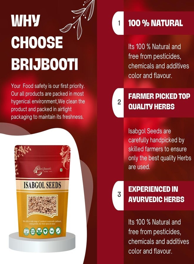  بريجبوتي Brijbooti Isabgol Beej 100 جرام - بذور سيلليوم - بذور Isabgol الصالحة للأكل - Plantago Ovata | FSSAI، GMP، معتمد من ISO - Image 5