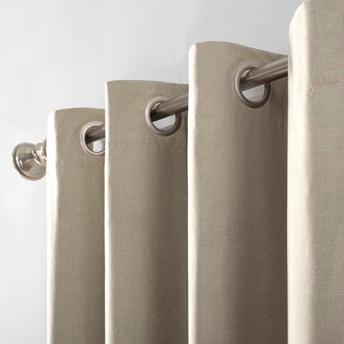 Sun Zero Columbia Thermal Insulated 100% Blackout Grommet Curtain Single Panel, 50" x 84", Linen Off-white - Image 3
