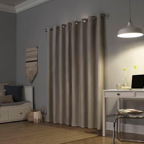 Sun Zero Columbia Thermal Insulated 100% Blackout Grommet Curtain Single Panel, 50" x 84", Linen Off-white - Image 2