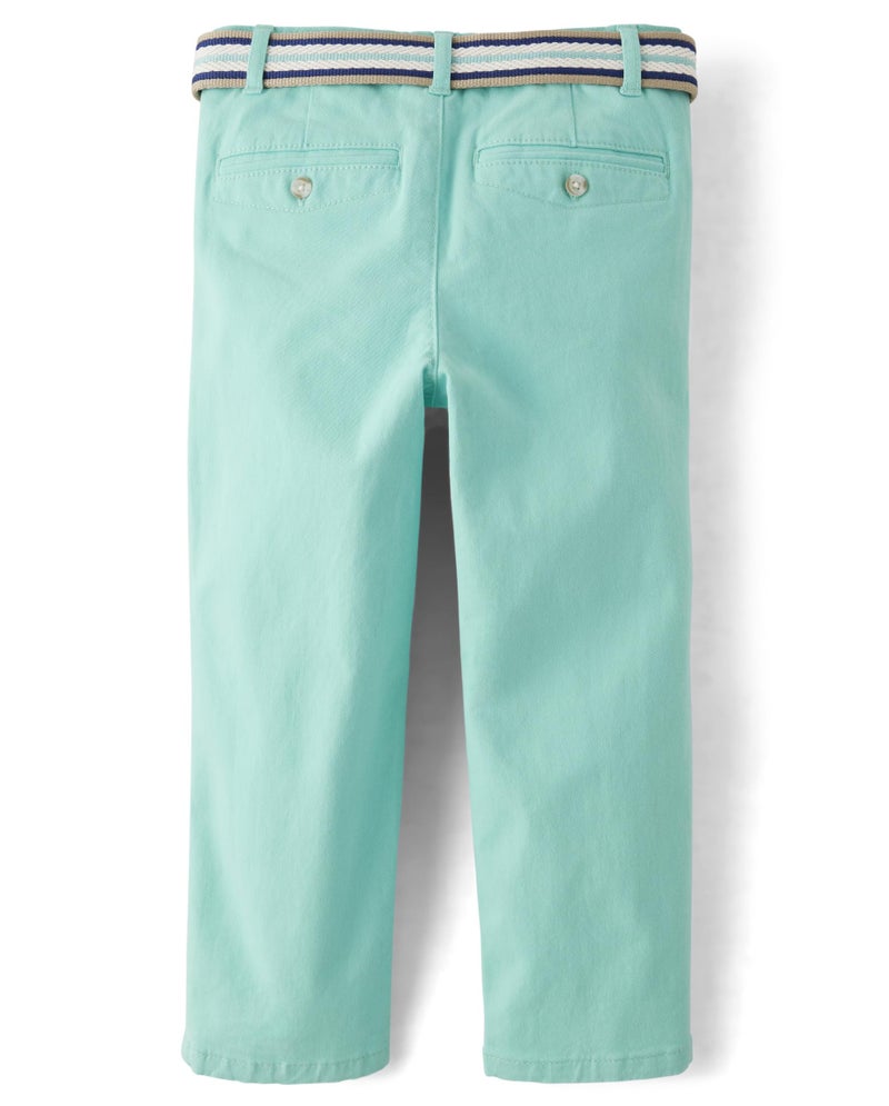 Gymboree,and Toddler Belted Twill Chino Pants,Aqua Sea Kiss,6 - Image 3