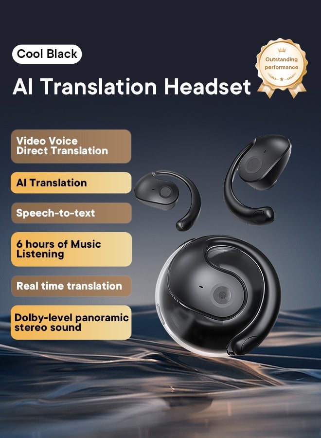 AI Translation and Artificial Intelligence Bluetooth Headphones PRO - High-Quality Wireless Earbuds - Compatible with iPhone, Android, and Computers - Image 1