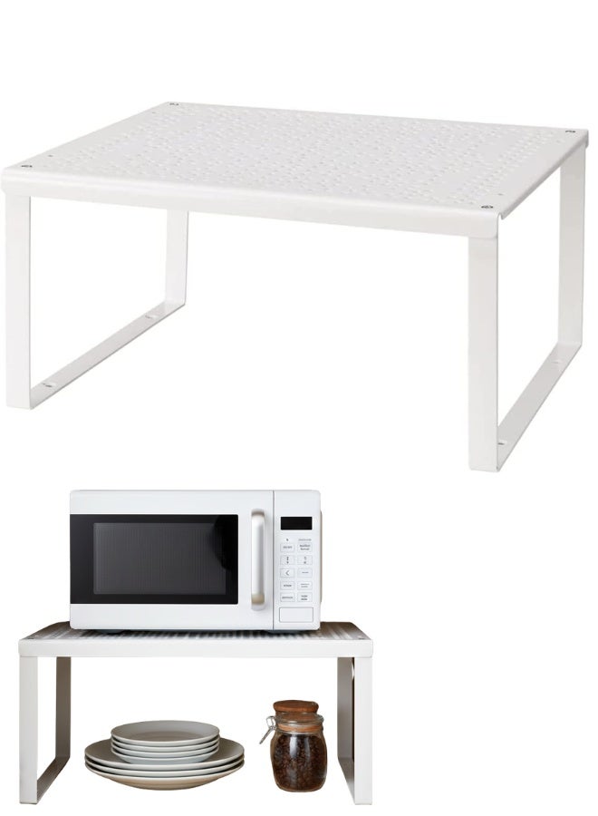 أيكيا منظم أرفف داخلي لخزائن المطبخ من الفولاذ - 32×13×16 سم، أبيض | رف تخزين موفر للمساحة للخزائن، وخزائن المطبخ، ومخازن المؤن، والحمامات، وتنظيم المنزل - Image 1