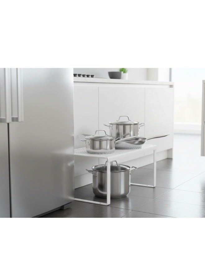 أيكيا منظم أرفف داخلي لخزائن المطبخ من الفولاذ - 32×13×16 سم، أبيض | رف تخزين موفر للمساحة للخزائن، وخزائن المطبخ، ومخازن المؤن، والحمامات، وتنظيم المنزل - Image 4