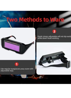 Excefore Welding Glasses, Auto Darkening Welding Goggles with Adjustable Shade, True Color Solar Powered Welding Safety Glasses, Flip Up Lens for Eyes Protection during Gas Torch Cutting  - Image 2