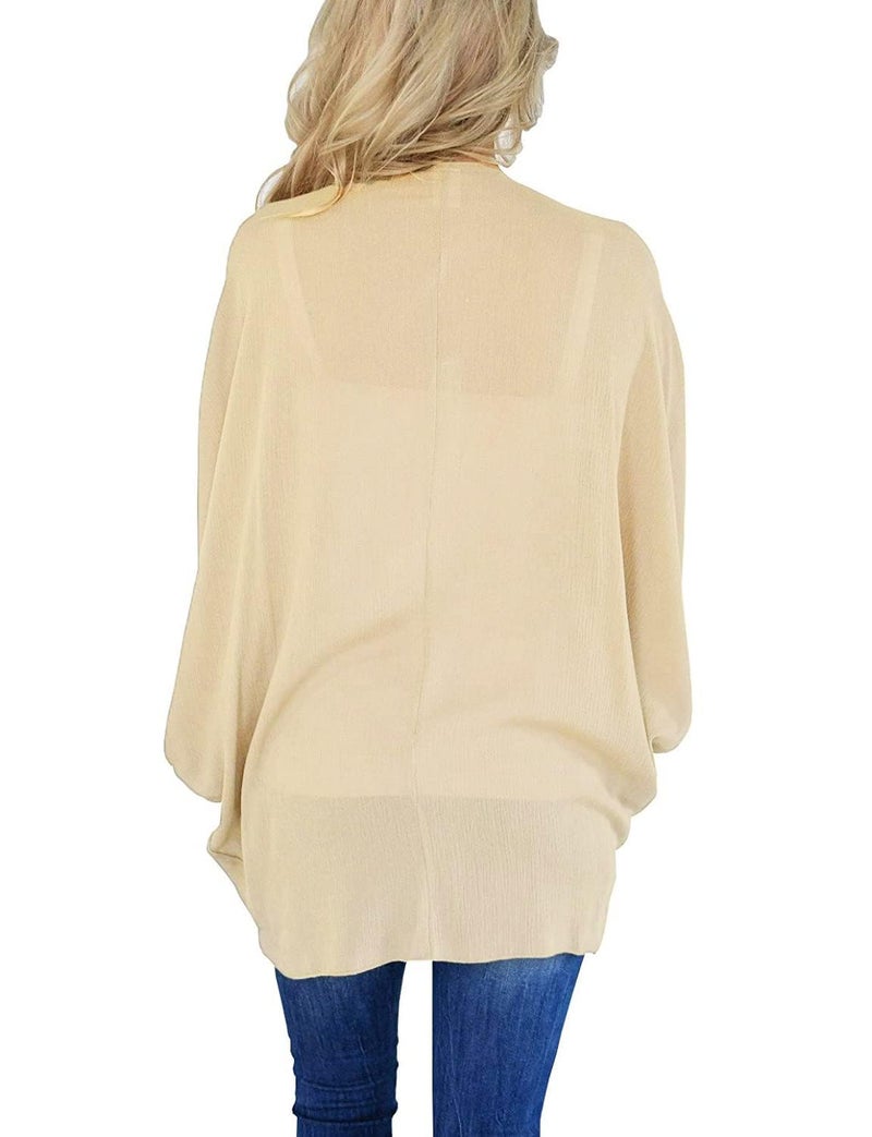 BB&KK Kimono Cardigan for Women Solid Colors Long Sleeve Open Front Cover Ups Maternity Pregnant Tops Khaki M - Image 5