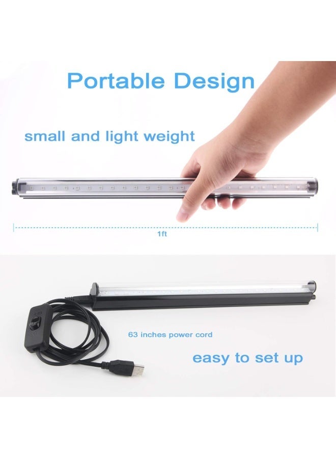 أدى شريط الضوء الأسود، 10W 1ft USB أنبوب الأشعة فوق البنفسجية سوداء الضوء، التوهج في إمدادات الحزب المظلم للديكورات هالوين، غرفة، طلاء الجسم، ملصق، الكشف عن البول، حزمة 2 - Image 2