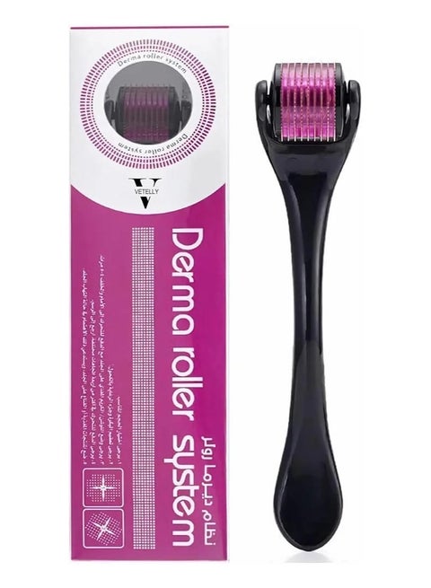 Derma Roller with 1 Stainless Steel Needle for Facial and Body Skin Care, Beard Regrowth, Wrinkle Reduction, Stretch Marks, Cellulite and Scars for Women and Men