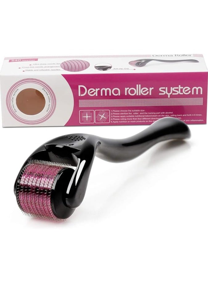 Derma Roller with 1 Stainless Steel Needle for Facial and Body Skin Care, Beard Regrowth, Wrinkle Reduction, Stretch Marks, Cellulite and Scars for Women and Men