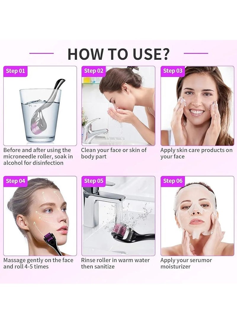 Derma Roller with 1 Stainless Steel Needle for Facial and Body Skin Care, Beard Regrowth, Wrinkle Reduction, Stretch Marks, Cellulite and Scars for Women and Men