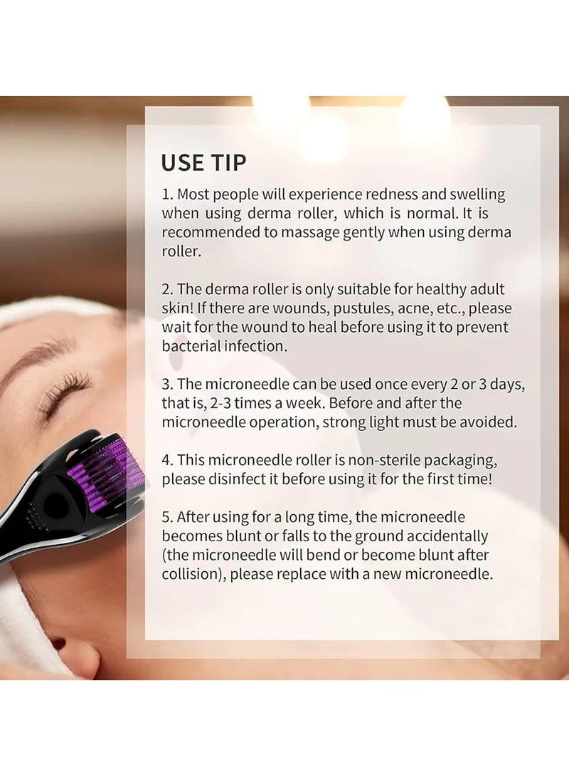 Derma Roller with 1 Stainless Steel Needle for Facial and Body Skin Care, Beard Regrowth, Wrinkle Reduction, Stretch Marks, Cellulite and Scars for Women and Men