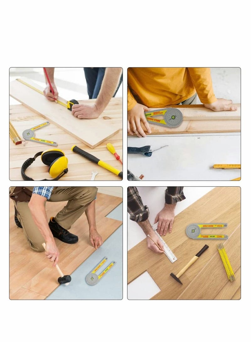 Miter Saw Protractor 360° Portable Angle Finder Plastic Digital Angle Detection Ruler Rustproof Angle Finder Scale Accuracy Measuring Tool for Carpenter Joiner Plumber Building Trades  - Image 2