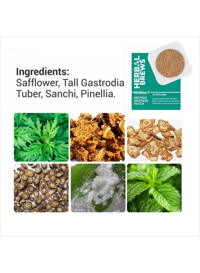 HERBAL BREWS لصقات الأعشاب - لصقة دوار الحركة للأطفال والبالغين - 100% آمنة وطبيعية لتخفيف دوار السفر، الدوخة، الغثيان، القيء | تعمل على الفور وتدوم طويلاً | بدون آثار جانبية (5 أزواج) - Image 3