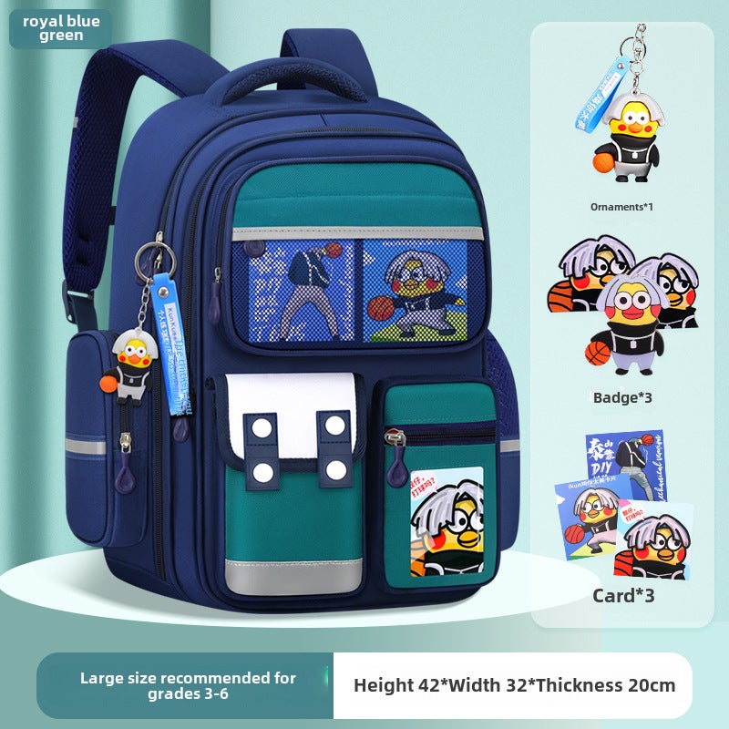 Kids 2023 Ergonomic Spine Care BackpackLarge sapphire blue green [send ornaments + badges + cards] Large sapphire blue green [send ornaments + badges + cards] 
