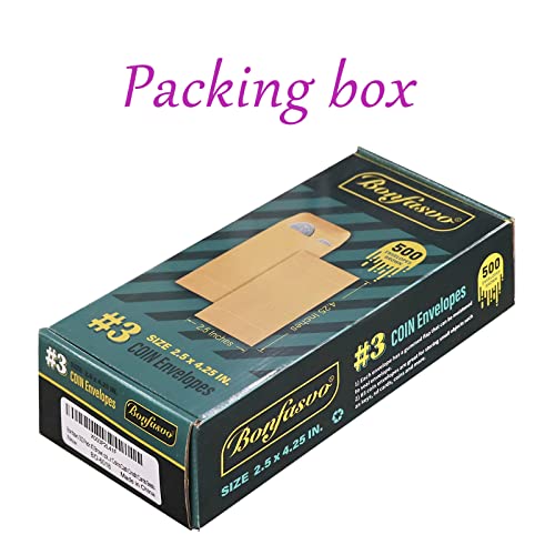 Bonfasvo 500 Pack #3 Brown coin envelope 2.5 x 4.25 inches Kraft Envelopes Classic Small Parts Envelopes with Self Adhesive Gummed Flap for Coins Cash Credit Cards Seeds - Image 5