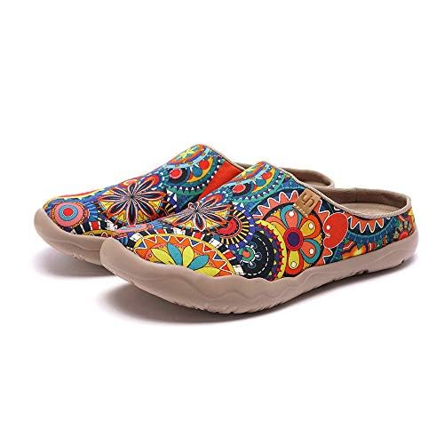 UIN Women's Travel Slipper Lightweight Home Slip Ons Walking Casual Art Painted Travel Holiday Shoes Blossom (6.5) - Image 4