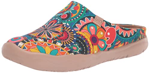 UIN Women's Travel Slipper Lightweight Home Slip Ons Walking Casual Art Painted Travel Holiday Shoes Blossom (6.5) - Image 1