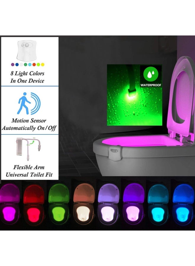 Zezhou The Original Toilet Night Light Gadget Fun Bathroom Lighting Add on Toilet Bowl Seat Motion Sensor Activated LED 9 Color Modes - Weird Novelty Funny Birthday Gag Gifts for Men Dad Kids  Toddlers - Image 4