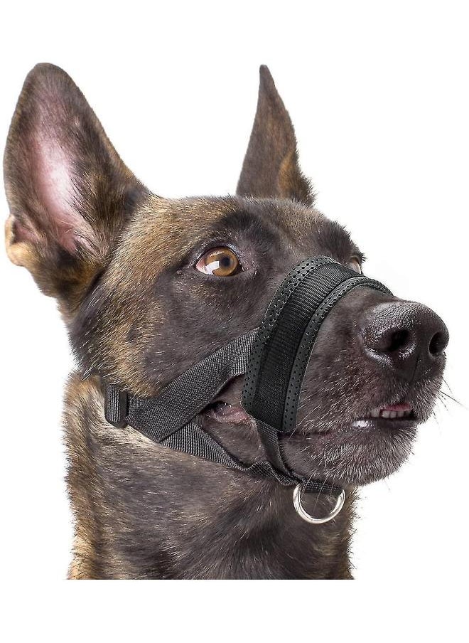 yongsheng Nylon Dog Muzzle for Small,Medium,Large Dogs Prevent from Biting,Barking and Chewing,Adjustable Loop(XL/Black)  - Image 1