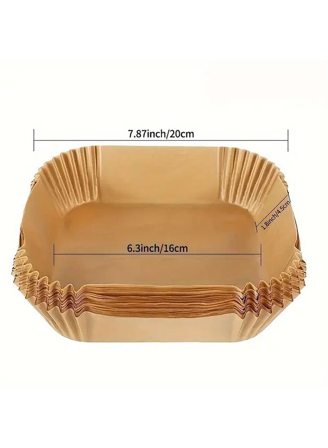 100 Pieces Heavy Duty Non Stick Air Fryer Liners Disposable Parchment Paper For Easy Cleanup - Image 2