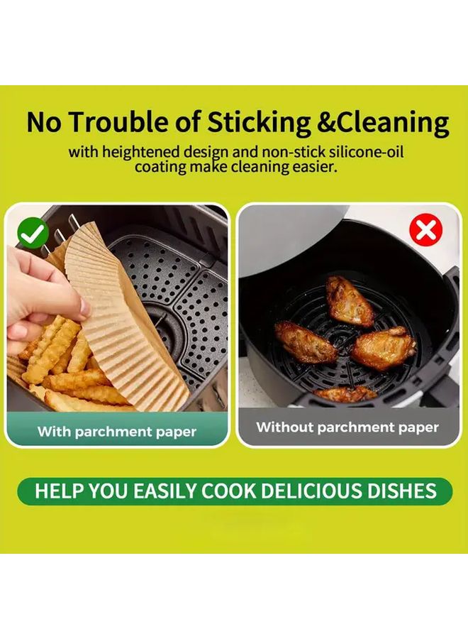 100 Pieces Heavy Duty Non Stick Air Fryer Liners Disposable Parchment Paper For Easy Cleanup - Image 3