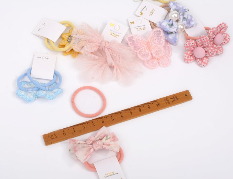 BIANHUAN Boutique Baby Hair Accessories - 20 Pcs Elastics Hair Ties with Bows, 1.2 Inch Ponytail Holders for Pigtails & Rubber Bands for Little Girls (Set-C) - Image 3