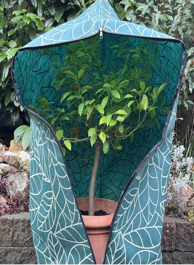 UB-STORE Plant Covers Freeze Protection 32"x47" in 2 Pack | Green Winter Frost Blankets for Outdoor Plants | Reusable Garden Cover Bags with Zipper Drawstring | Cold Weather Shrub Protection Cloth - Image 3