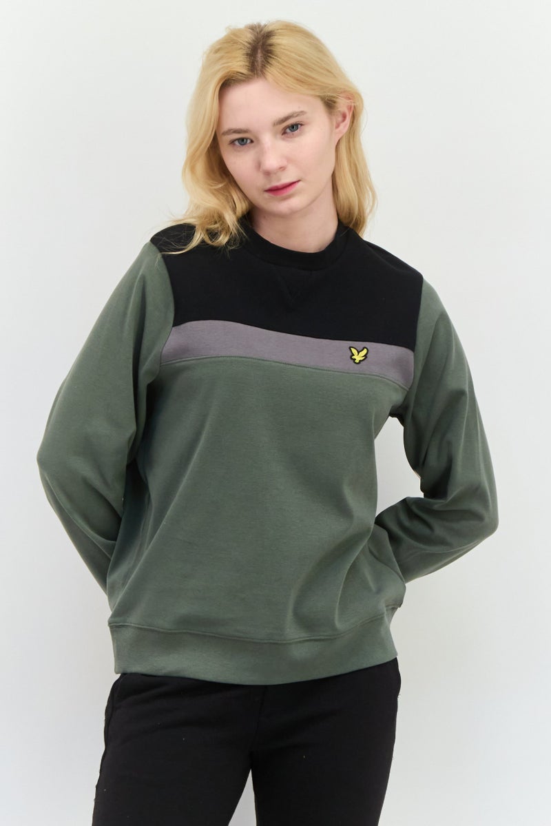 Lyle & Scott Women Crew Neck Embroidered Logo Sweatshirt, Black - Image 1