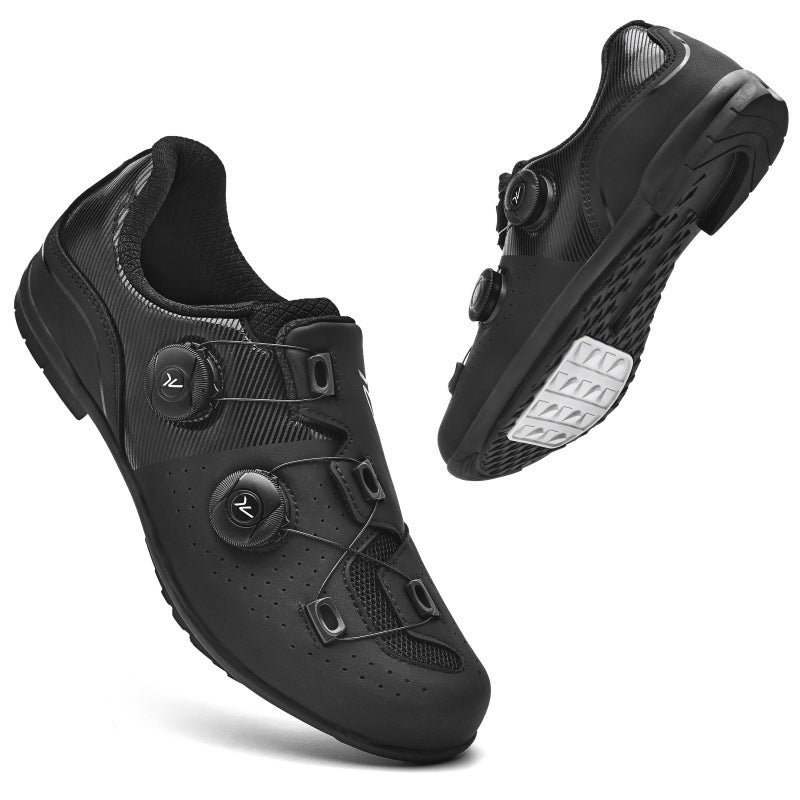 Generic 2025 Spring New Road Bike Lock Shoes Set Hard Sole Breathable Mountain Bike Shoes Lockless Cycling Shoes for Men and Women Black without lock 