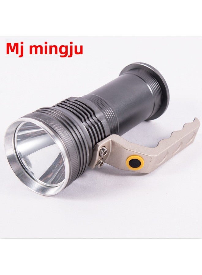 Direct Strong Light Long-range Portable Lamp LED Rechargeable Flashlight High-power Aluminum Alloy Searchlight Wholesale-Color:Single Portable Lamp + Packaging (without Battery + Charger)  - Image 2