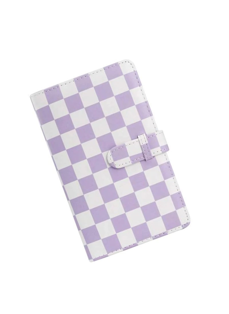 ZIKKON ZIKKON 2x3 inch Mini Photo Album 96 Photo Pocket Storage Album for fujifilm instax mini film used in Mini 12119 907099Liplay Evo Mini 3 Photo Cards Business CardsPurple Checkboard  - Image 3
