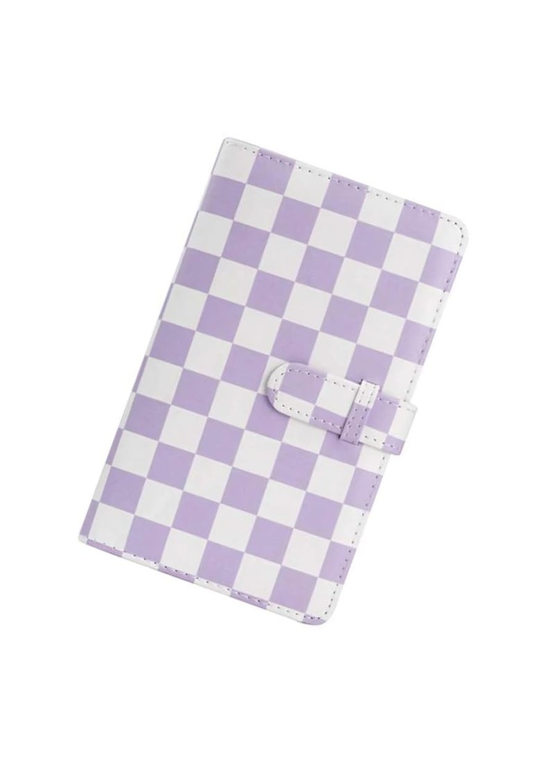ZIKKON ZIKKON 2x3 inch Mini Photo Album 96 Photo Pocket Storage Album for fujifilm instax mini film used in Mini 12119 907099Liplay Evo Mini 3 Photo Cards Business CardsPurple Checkboard  - Image 5
